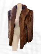 Vintage Mink Fur Coat – Rich Brown Luxe Classic Jacket (Monogram Lining)