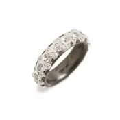Armenta New World Lacy Pear White Sapphire and Diamond Eternity Stack Ring