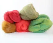 Fiber, Huacaya Alpaca, Dyed, Roving