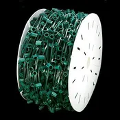1000' C7 Christmas Light Spool - 15" spacing - Green Wire - SPT-2