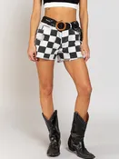 Checkered Twill Shorts
