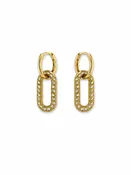 Diamond Paperclip Drop Earrings Yellow Gold
