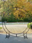 Black Metal Circular Arch-Floral Ring — Seven Paths Manor