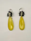 Lemon Quartz and Swarovski Cluster Earrings