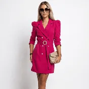 Blazer Dress – Tailored Mini Wrap with Long Sleeves