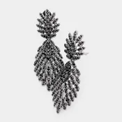 Feather Pave Clip on Earrings