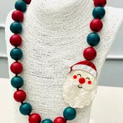 Beaded Santa Necklace