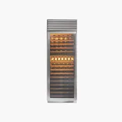 Sub-Zero 30″ Stainless Steel Full Size Wine Storage, Left Hinge (147 bottles)