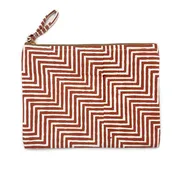 Anju Jewelry - Block-Printed Canvas Zipper Pouch Zigzag Charm