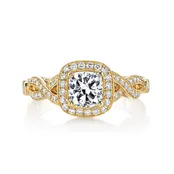 1.01ct Square Cushion Cut Diamond Antique Revival Engagement Ring