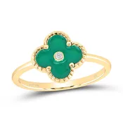0.012Ctw-Nat Diamond Gift Clover Ring (2.08 grams)