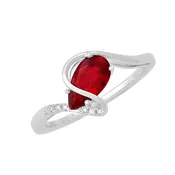14kt White gold Chatham Ruby Lab Diamond Ring