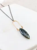 Hinged Moss Agate Pendant Necklace — Amy Olson Jewelry