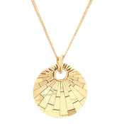 14k Italian Gold Flexible Round Pendant Necklace -FRF085977Y285