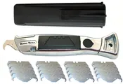 BURKE TOOLS K550 SILVER KNIFE with 20 GERMAN BLADES CHOOSE: DEEP HOOK, SMALL HOOK, CONCAVE OR STRAIGHT UTILITY