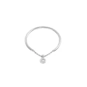 14K White Gold Diamond Bezel-Set Sliding Wire Ring
