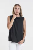 Alanna Washed Linen A-Line Roll Neck Top (BT104)
