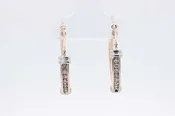 0.16cttw Diamond Hoop Earrings In 10k Yellow Gold 2.3 Grams Eb0926loxsa