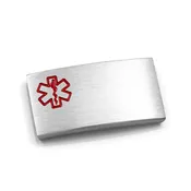 Brushed Steel Medical Alert Tag for Minecraft Silicone Bracelets-SEA3601