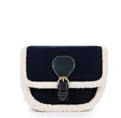 AGNES NAVY TRIMMED IN FUR CROSSBODY