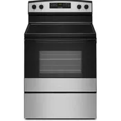 Amana 30-inch Freestanding Electric Range with Temp Assure™ Cooking System AER6303MMS
