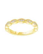 14K White Gold Modern Diamond Stackable Band