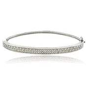 1/2ct Diamond Silver Tone Bangle Bracelet