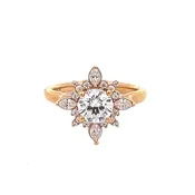 1 1/2 ctw radiant halo round diamond engagement ring