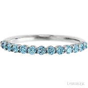 10K White Gold band with 13 Round Aqua Diamond having TCW-.39
