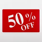 “50% Off” Sign