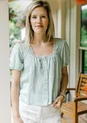 Baby Blue Lace Detail Top H