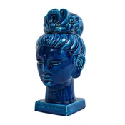 Aldo Londi Bitossi Kwan Yin, Ceramic, Blue Buddha Bust