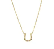 <p>Bezel CZ Horshoe Necklace</p>