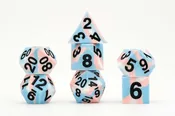 16MM PRIDE SHARP EDGE SILICONE RUBBER POLY DICE SET TRANSGENDER 7