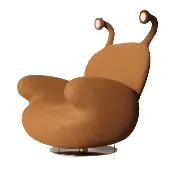 Crab Sculptural Lounge Chair with Rotating Base & Ambient Light