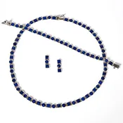 Achanqara Round and Square Module Lapis Lazuli and Sterling Silver Set