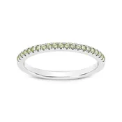 14K White Gold Green Diamond Ring