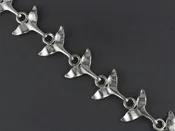 BR020S  Whale Tail Bracelet Plain Silver