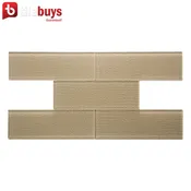 3x8 or 4x12 Beige Linen Textured Glass Subway Tile