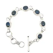 Crested Butte Lapis Lazuli Silver Link Navajo Made Bracelet