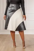 Brielle Colorblock Circle Skirt - Bone