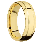 14K Yellow Gold + Polish , Crosssatin Finish