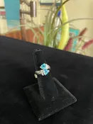 Blue Topaz Wrap Gemstone and Diamond Ring