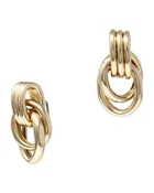 Gold Layered Post with Circles 1" Earring