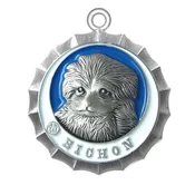 Bichon Dog Id Tag Antique Silver Finish