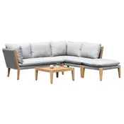 Barry  Solid Wood With Grey Cushion Seating Set