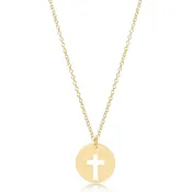 16" necklace gold - blessed gold disc