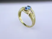 10k Blue Topaz and Diamond ring
