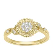 Cherish 10k Yellow Gold Natural Diamond Promise Ring 1/10 ct. tw.