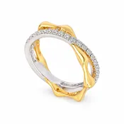 18k Rose and White Gold Diamond Band